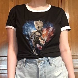 Guardians of the Galaxy Baby Groot Ringer Tee